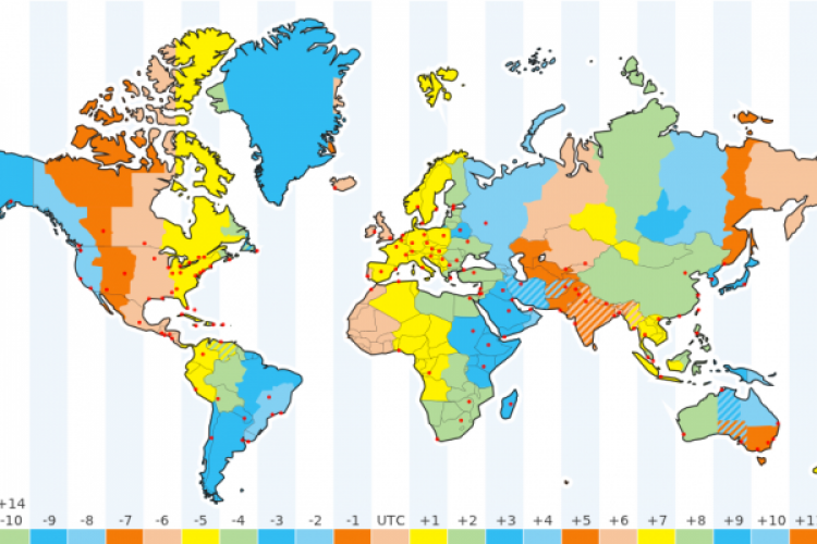 standard timezones of all countries across the world