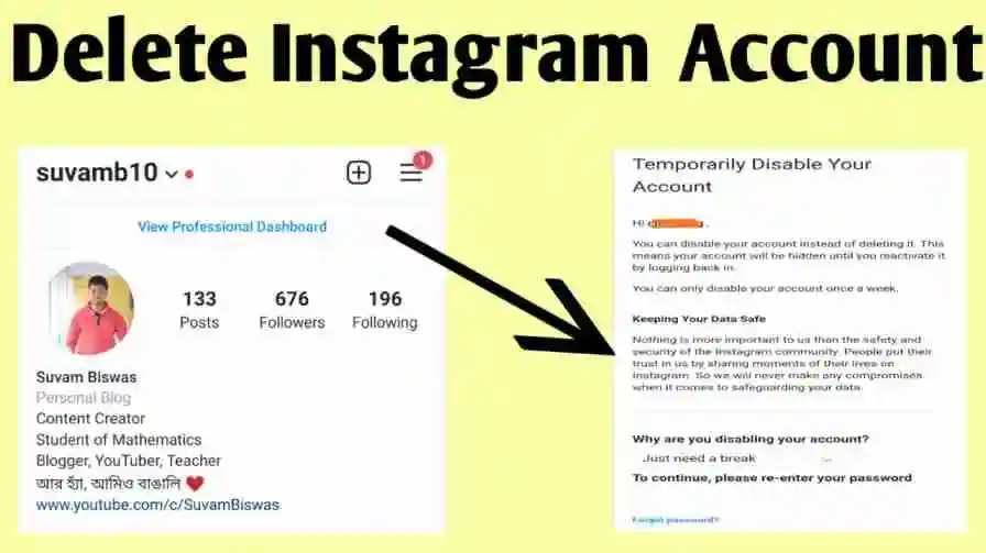 how to delete instagram account